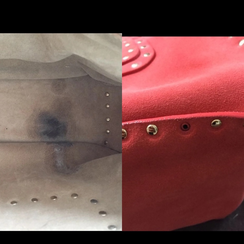 SOLD! Celine Boogie Coral Suede Gold Studded Bag - Picture 8 of 8